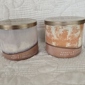 Vanilla & Peach Tea and Palo Santo Candle Set